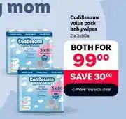 PEP Cuddlesome Value Pack Baby Wipes-For 2 x 3 x 80's Pack offer