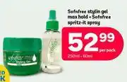 PEP Sofnfree Stylin Gel Max Hold + Sofnfree Spiritz-It Spray-250ml + 60ml Per Pack offer