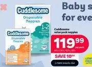 PEP Cuddlesome Value Pack Nappies (60's/54's/52's/50's Pack)-Per Pack offer