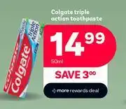 PEP Colgate Triple Action Toothpaste-50ml Each offer