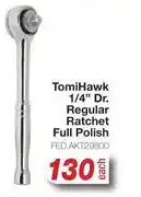 AutoZone TomiHawk 1/4 Dr. Regular Ratchet Full Polish FED.AKT29800-Each offer