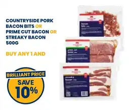 Econo Foods Countryside pork bacon bits or prime cut bacon or streaky bacon offer
