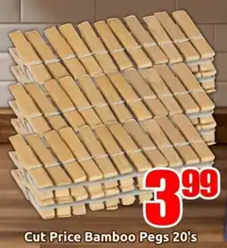 Three Star Cash and Carry Cut Price Bamboo Pegs offer