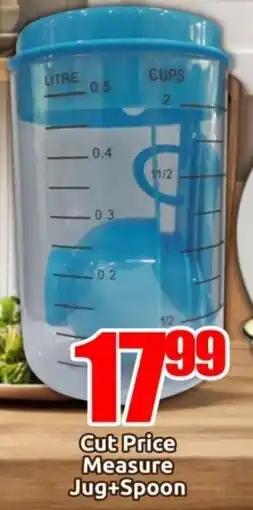 Three Star Cash and Carry Cut Price Measure Jug + Spoon offer