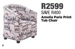 House & Home Amelia Paris Print Tub Chair offer