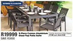 House & Home Cannes Aluminium Glass-Top Patio Suite offer