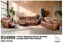 House & Home Kingston Rocker Recliner Lounge Suite with Console offer