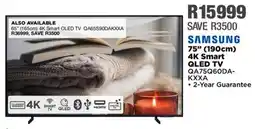 House & Home SAMSUNG 75" 190cm 4K Smart QLED TV offer