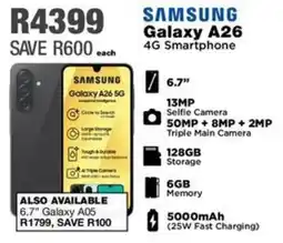 House & Home SAMSUNG Galaxy A26 4G Smartphone offer
