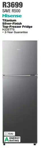 House & Home Hisense Titanium Silver-Finish Top-Freezer Fridge offer