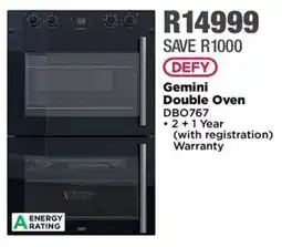 House & Home DEFY Gemini Double Oven offer