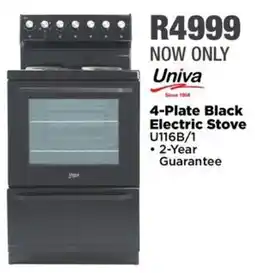House & Home Univa 4-Plate Black Electric Stove offer