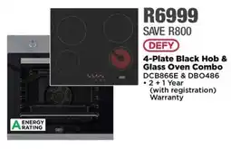 House & Home DEFY 4-Plate Black Hob & Glass Oven Combo offer