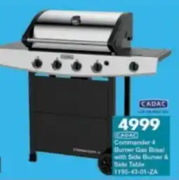 President Hyper CADAC Commander 4 Burner Gas Braai with Side Burner & Side Table offer