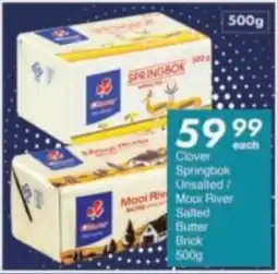 President Hyper Clover Springbok Unsalted/ Mooi River Salted Butter Brick offer