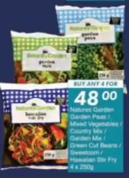 President Hyper Natures Garden Garden Peas/ Mixed Vegetables Country Mix/ Garden Mix/ Green Cut Beans/ Sweetcorn/ Hawaian Stir Fry offer