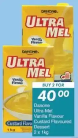 President Hyper Danone Ultra-Mel Vanilla Flavour Custard Flavoured Dessert offer