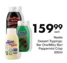 Save Hyper Nestle Dessert Toppings Bar One/Milky Bar/ Peppermint Crisp offer