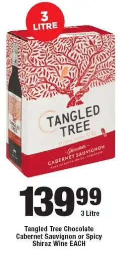 OK Liquor Tangled Tree Chocolate Cabernet Sauvignon or Spicy Shiraz Wine offer