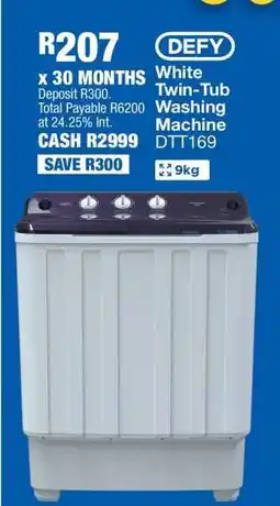 OK Furniture DEFY White Twin-Tub Washing Machine DTT169 offer