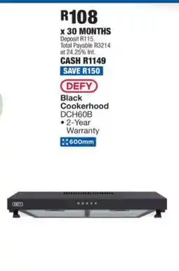 OK Furniture Defy Black Cookerhood DCH60B offer