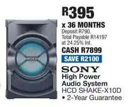 OK Furniture Sony High Power Audio System HCD SHAKE-X10D offer