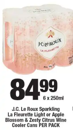 OK Liquor J.C. Le Roux Sparkling La Fleurette Light or Apple Blossom & Zesty Citrus Wine Cooler Cans offer