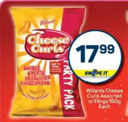 Pick n Pay Willards Cheese Curls Assorted or Flings 150g Each offer