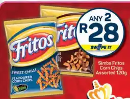 Pick n Pay Simba Fritos Corn Chips Assorted 120g offer
