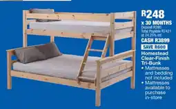 OK Furniture Homestead Clear-Finish Tri-Bunk offer