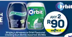 Pick n Pay Wrigley's Airwaves or Orbit Flavoured Chewing Gum Bottle Assorted 30/46s offer