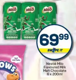 Pick n Pay Nestlé Milo Flavoured Milk Malt Chocolate 6 x 200ml offer