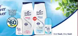 Pick n Pay Shower to Shower Roll On Assorted 50ml and Shower Gel Assorted 500ml offer