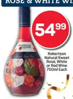Pick n Pay Robertson Natural Sweet Rosé, White or Red Wine 750ml Each offer