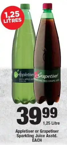 OK Liquor Appletiser or Grapetiser Sparkling Juice Asstd. offer