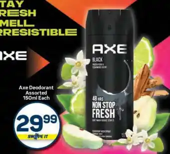 Pick n Pay Axe Deodorant Assorted 150ml Each offer