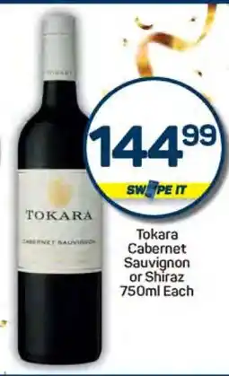 Pick n Pay Tokara Cabernet Sauvignon or Shiraz 750ml Each offer