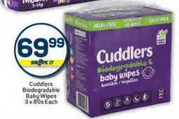 Pick n Pay Cuddlers Biodegradable Baby Wipes 3 x 80s Each offer