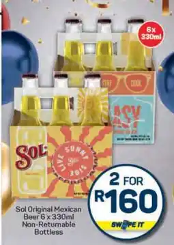 Pick n Pay Sol Original Mexican Beer 6 x 330ml Non-Returnable Bottless offer