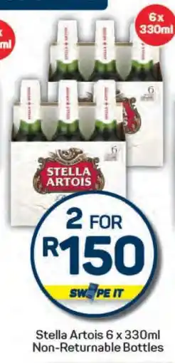 Pick n Pay Stella Artois 6 x 330ml Non-Returnable Bottles offer