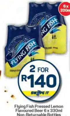 Pick n Pay Flying Fish Pressed Lemon Flavoured Beer 6 x 330ml Non-Returnable Bottles offer