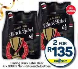 Pick n Pay Carling Black Label Beer 6 x 330ml Non-Returnable Bottles offer
