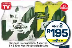Pick n Pay Savanna Premium Cider Assorted 6 x 330ml Non-Returnable Bottles offer