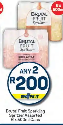 Pick n Pay Brutal Fruit Sparkling Spritzer Assorted 6 x 500ml Cans offer