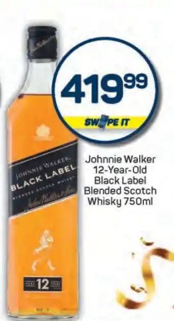 Pick n Pay Johnnie Walker 12-Year-Old Black Label Blended Scotch Whisky 750ml offer