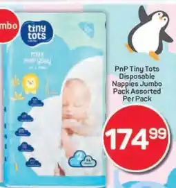 Pick n Pay PnP Tiny Tots Disposable Nappies Jumbo Pack Assorted Per Pack offer