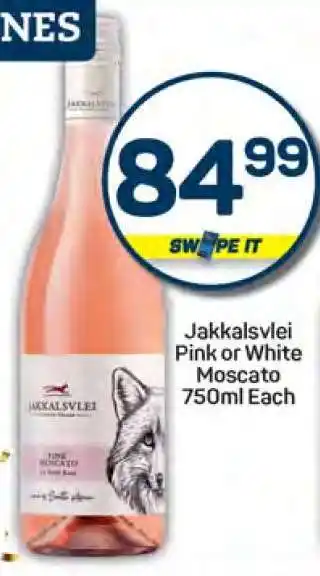 Pick n Pay Jakkalsvlei Pink or White Moscato 750ml Each offer