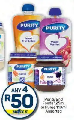 Pick n Pay Purity 2nd Foods 125ml or Puree 110ml Assorted offer