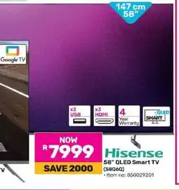 Game Hisense 58” QLED Smart TV (58Q6Q) offer