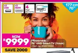 Game Hisense 70 UHD Smart TV (70A6N) offer